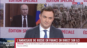 Intervention du porte-parole de l'Ambassade, M. Alexander Makogonov, sur le plateau de LCI, le 25 février 2022